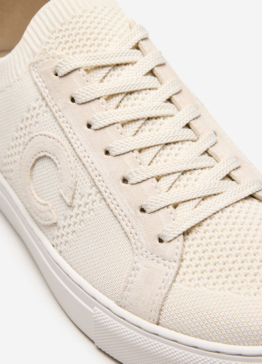 Knit Monogram Sneaker Cream
