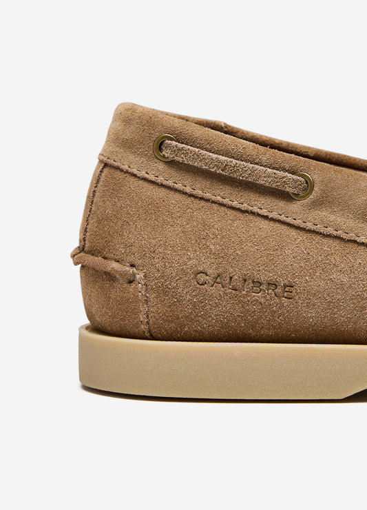 Suede Boat Shoe Stone