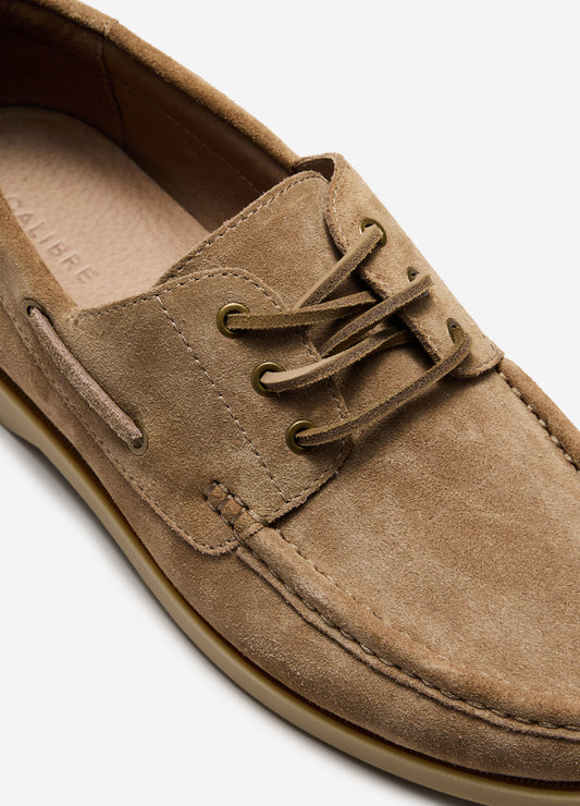 Suede Boat Shoe Stone