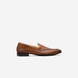 Woven Leather Dress Loafer Tan