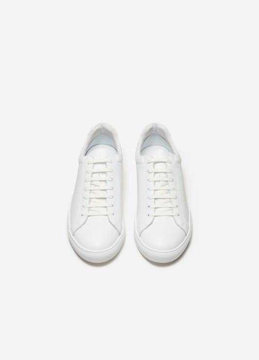 Classic Textured Leather Sneaker White