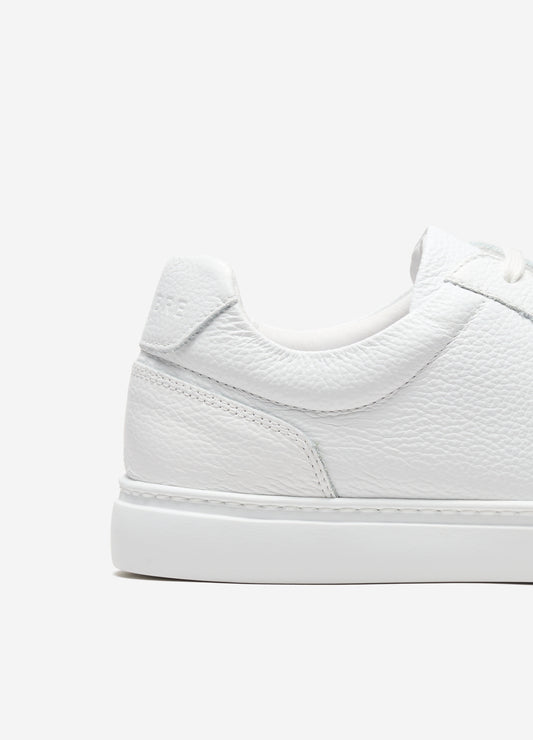 Classic Textured Leather Sneaker White
