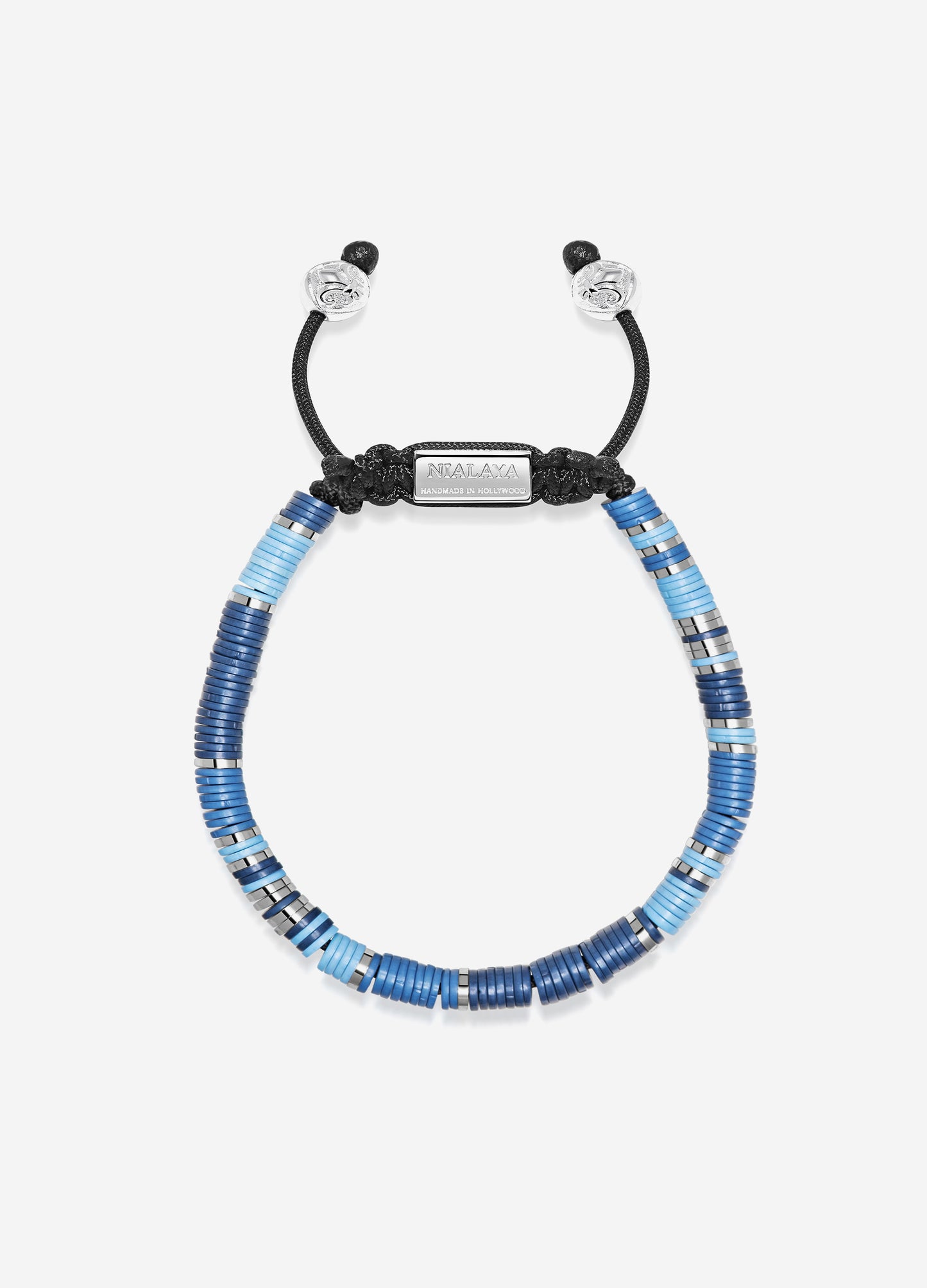 Nialaya Disc Beaded Bracelet Mid Blue