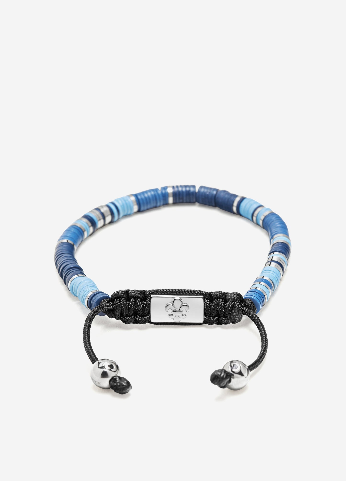 Nialaya Disc Beaded Bracelet Mid Blue