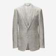 Wool Linen Check Blazer Silver