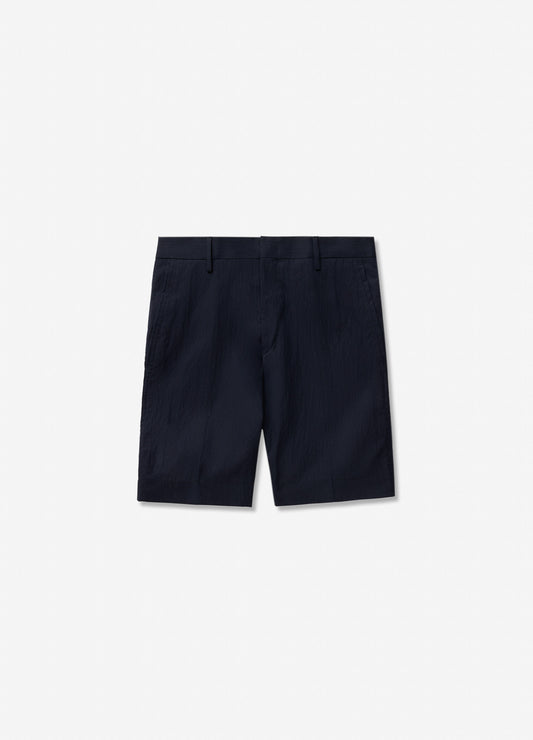 Textured Twill Shorts Navy