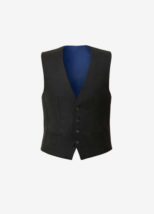 Wool Twill Waistcoat Black