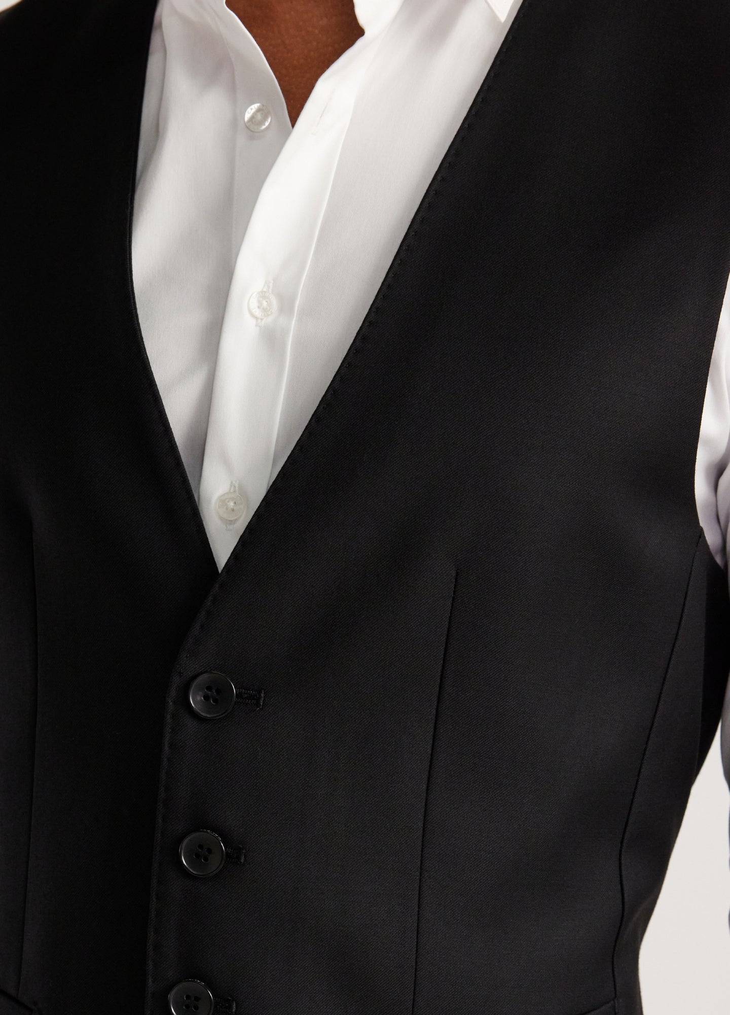 Wool Twill Waistcoat Black