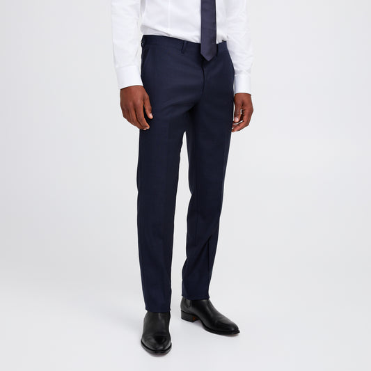 Tonal Basketweave Suit Pant Navy Combo