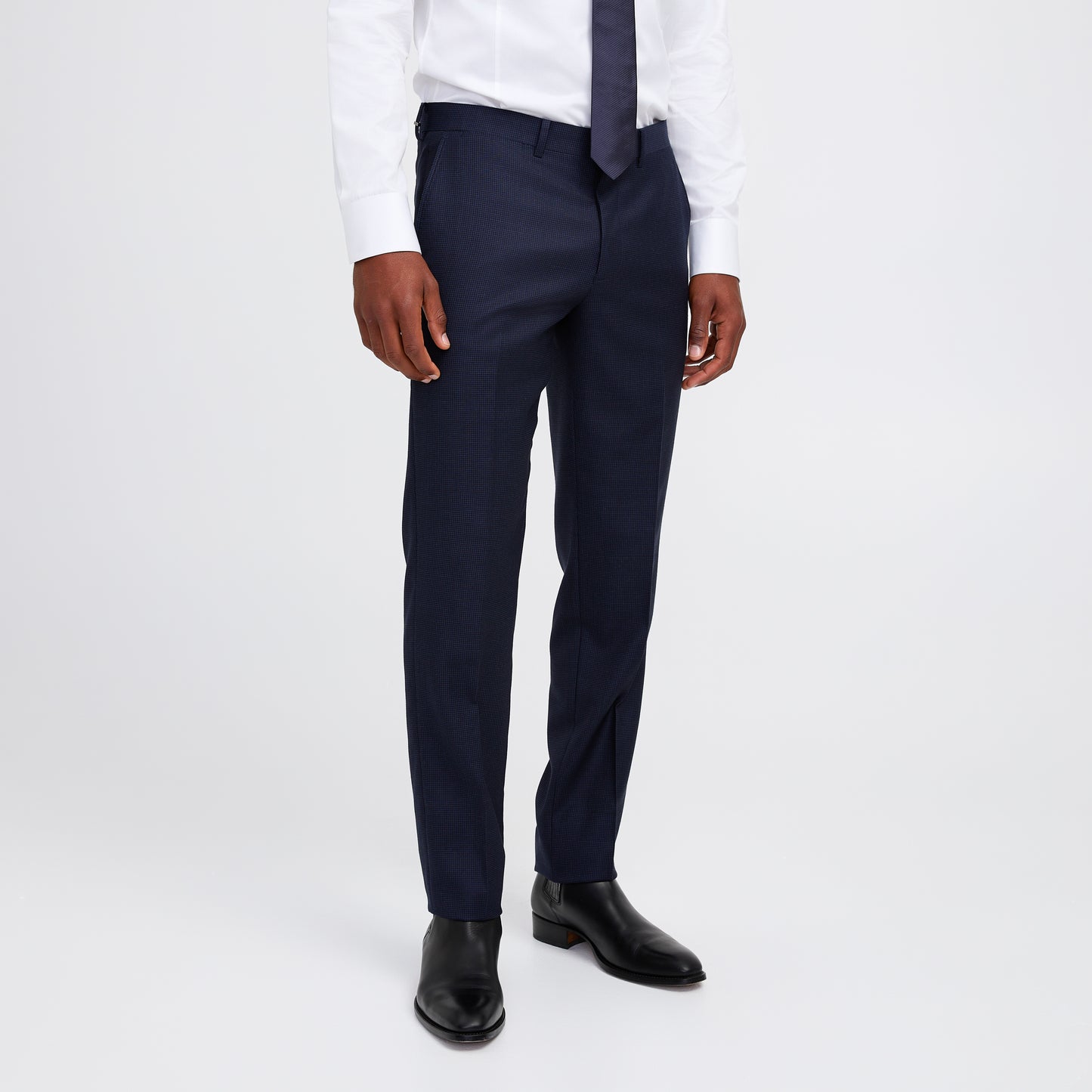 Tonal Basketweave Suit Pant Navy Combo