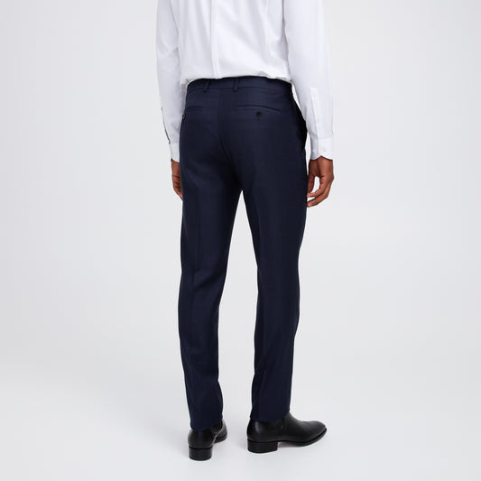 Tonal Basketweave Suit Pant Navy Combo