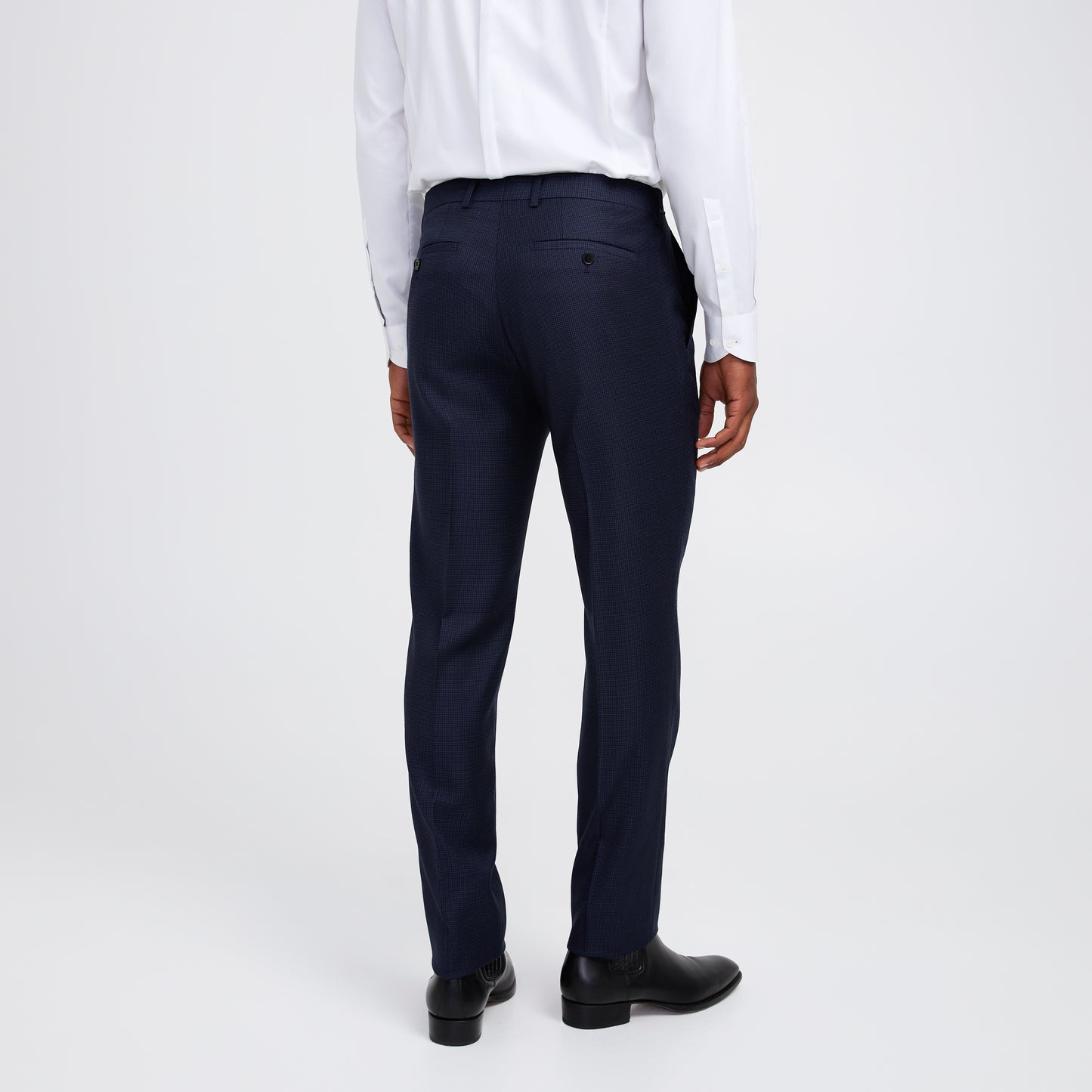 Tonal Basketweave Suit Pant Navy Combo
