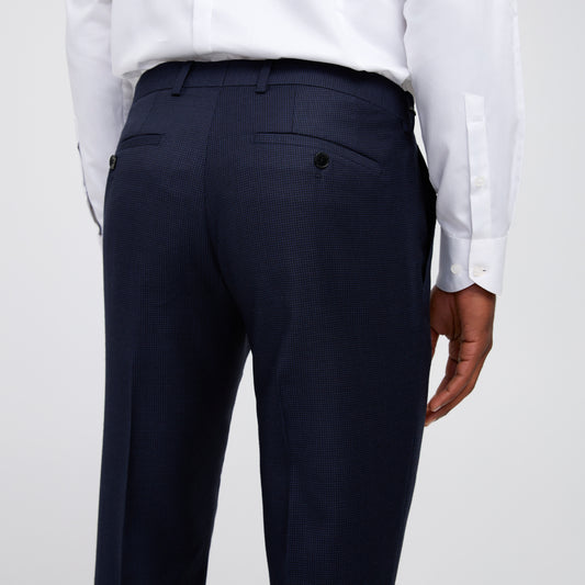 Tonal Basketweave Suit Pant Navy Combo