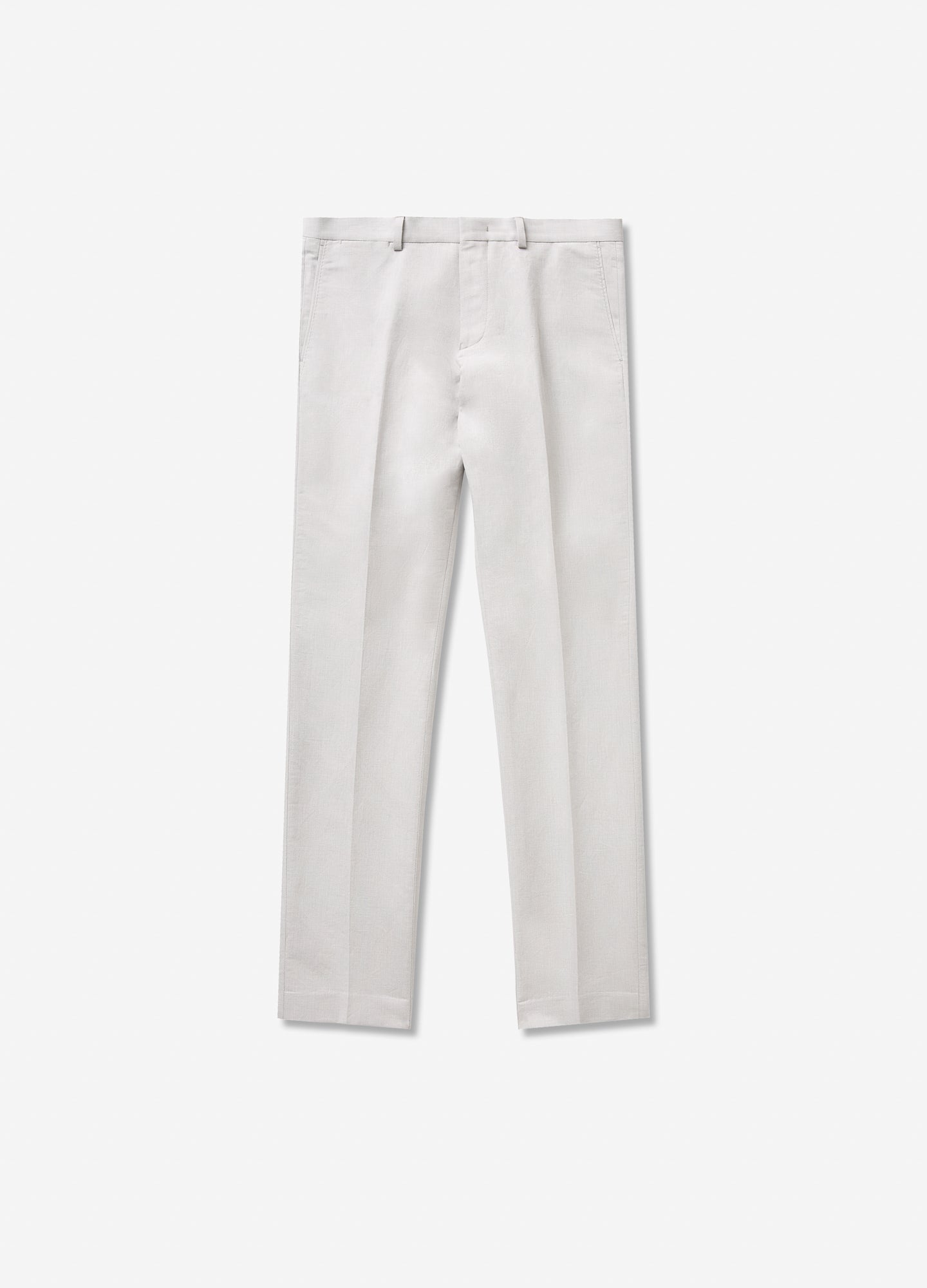 Linen Cotton Twill Suit Pant Silver