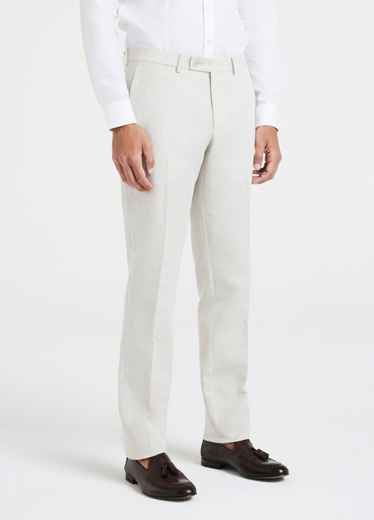 Linen Cotton Twill Suit Pants Natural