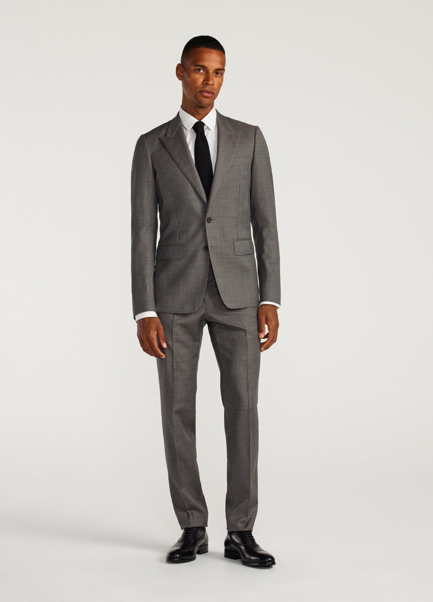 Micro Check Suit Pants Taupe