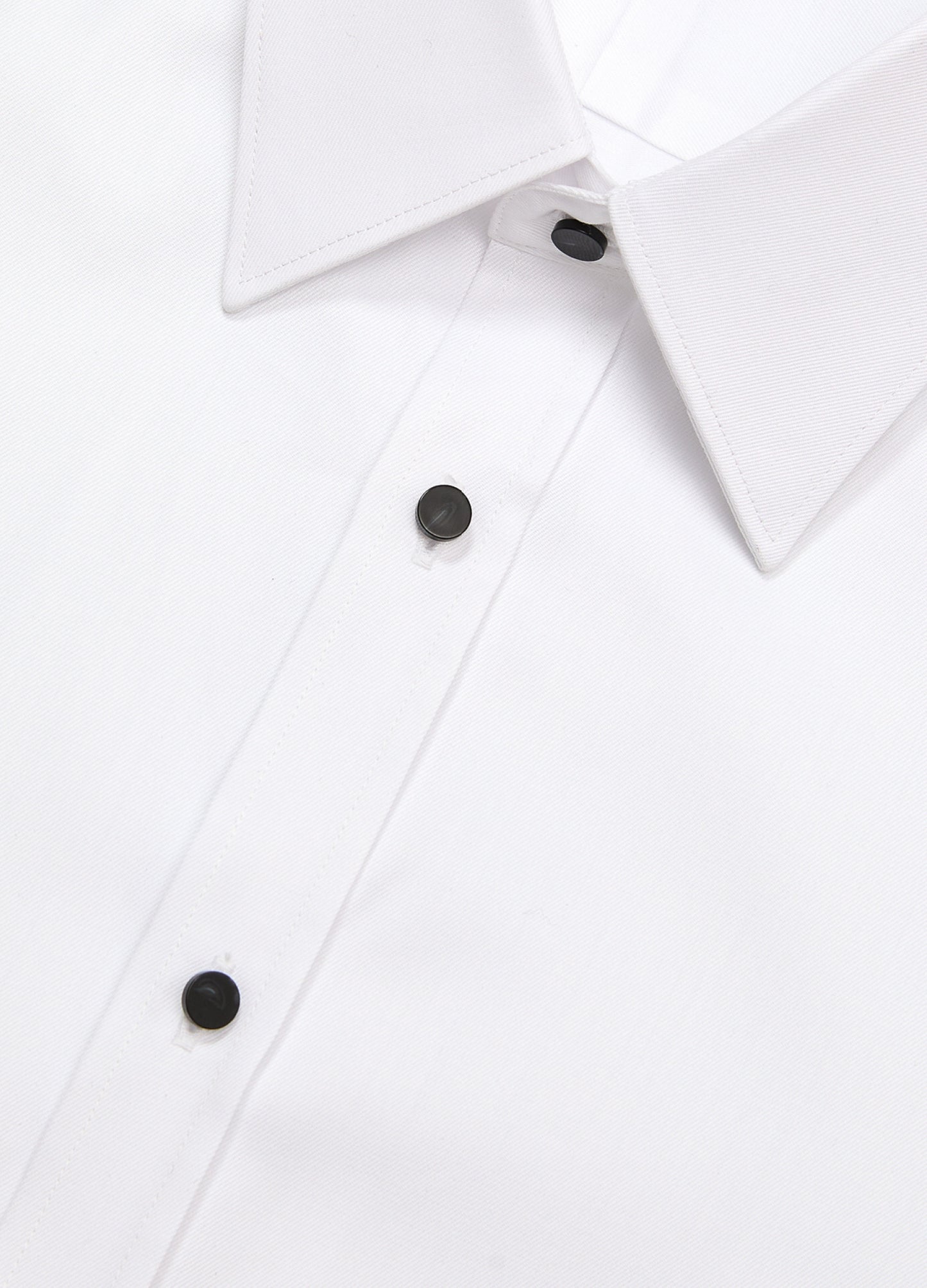 Tailored Fit Studded Twill Evening Shirt White