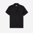 Camp Collar Silk Short Sleeve Shirt Black