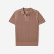 Zig Zag Lace Tech Knit Polo Mocha