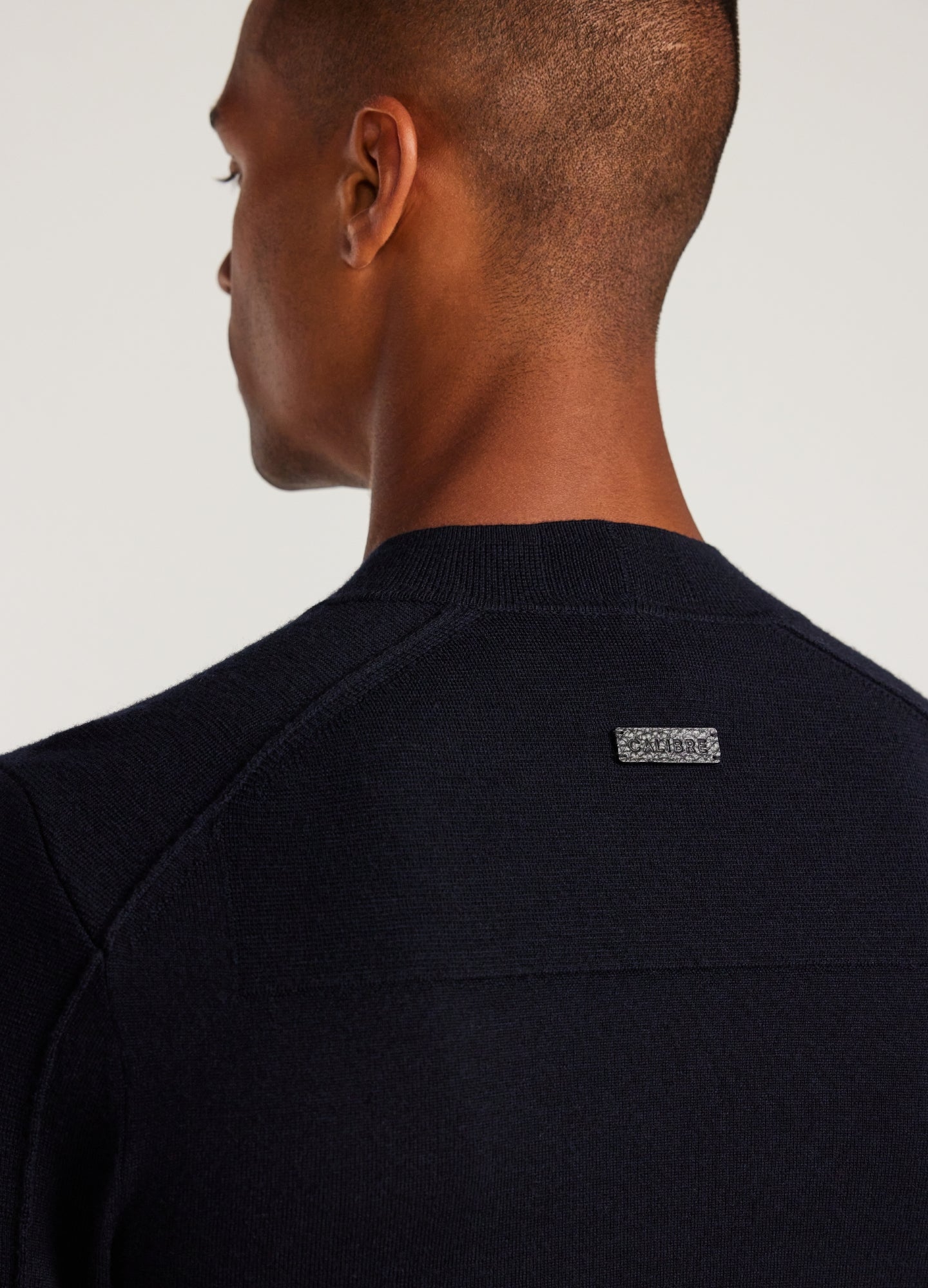 Mock Neck Merino Sweater Navy