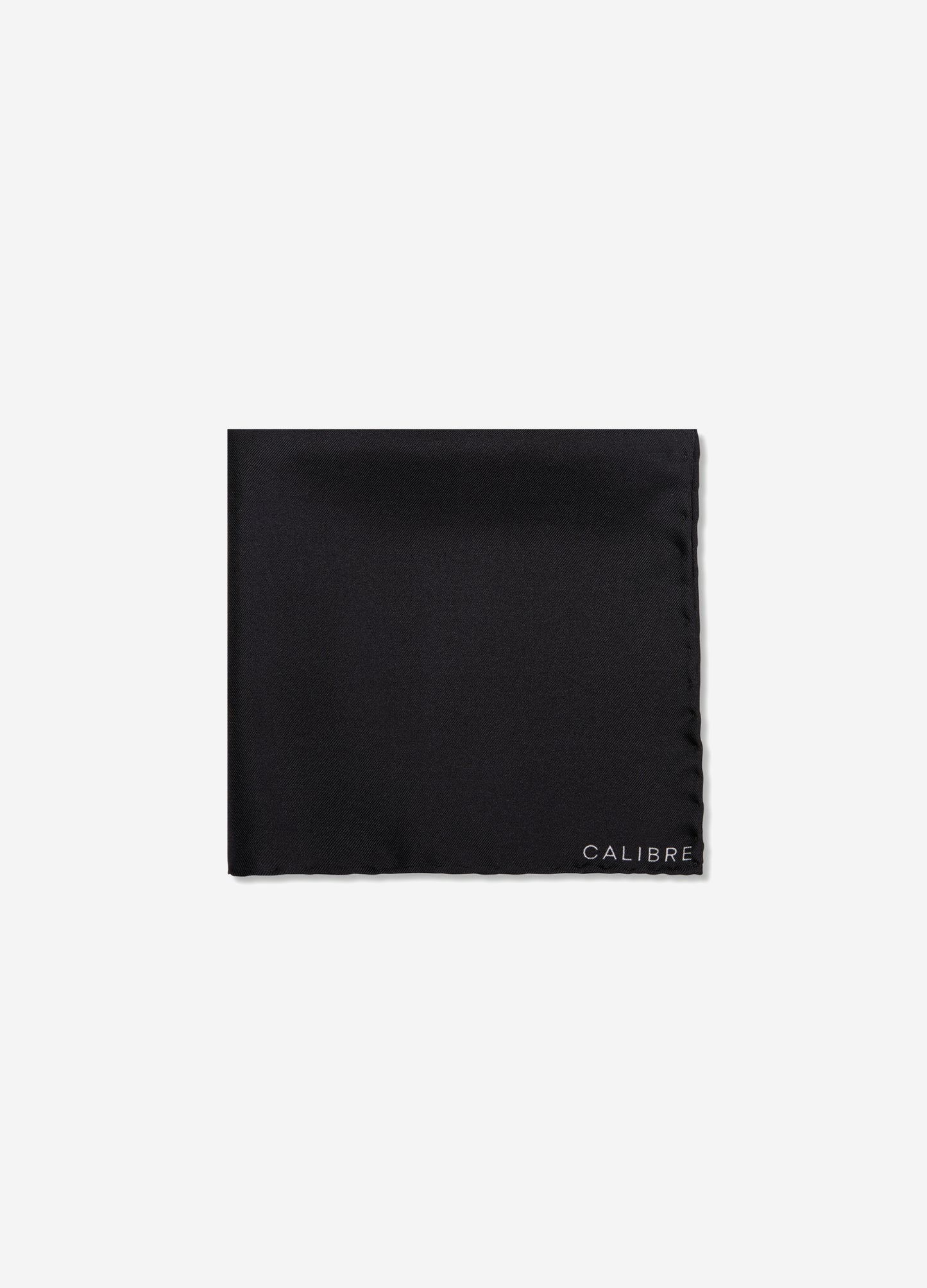 Solid Silk Pocket Square Black