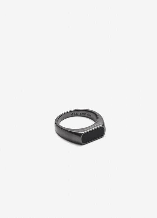 Slim Signet Ring Gunmetal